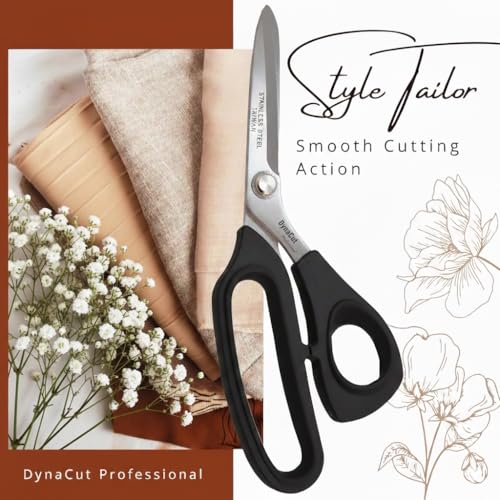 Fabric Scissors 8.5" Heavy Duty, Professional Tailor Shears for Sewing, Ultra Sharp Stainless Steel Blades, Ergonomic TPR Grip, for Cutting Fabric Denim Leather by DYNACUT - Image 8
