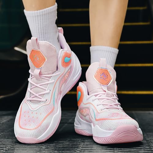 Image of Womens Mens Basketball Shoes High Top Fashion Volleyball Sneakers Breathable Lace Up Non Slip Sport Outdoor Shoe for Unisex