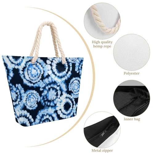 Bright Colorful Hand Drawn Cocktails Beach Bags for Women Waterproof Large Tote Bag with Zipper Travel Carry Bag3