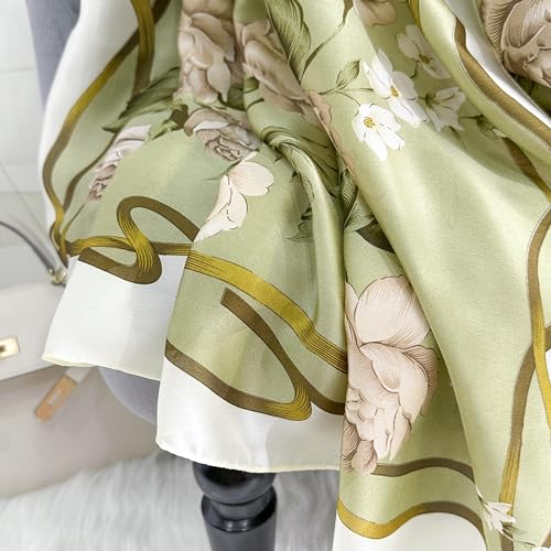 Image of MALINA Women's Polyester Silk Satin Stole Scarf - Soft Lightweight Fashion Wrap, Elegant Floral & Gradient Design, summer stole,Scarf For Women,Premium Stole,Large Size 180x90 cm'