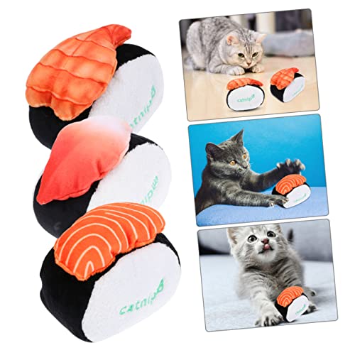 BESPORTBLE 6個 猫の寿司のおもちゃ 歯のトレーニングのおもちゃ 子猫の おもちゃ おもちゃを噛む 歯ごたえのある 子猫のおもちゃ 猫が噛む 屋内 ペット 犬の ぬいぐるみ