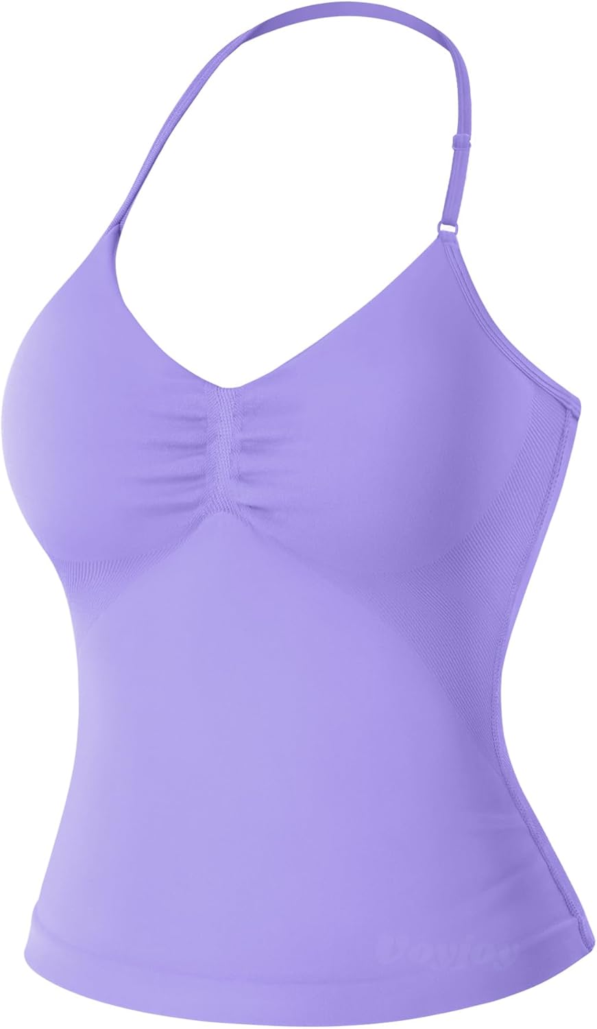 VOYJOY Impact Longline Strappy Top Workout Tank Tops for Women Impact Gym Sports Bra Camis
