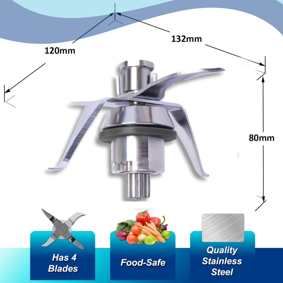 Gruppo Coltelli TM21 con 2 Guarnizioni di Tenuta Incluse – Ricambio per Vorwerk Thermomix Bimby TM21 – Lame in Acciaio Inox SUS420 – Ricambi e Accessori Bimby TM21
