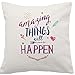 Artylicious - Cuscino con Citazione Motivazionale, Amazing Things Will Happen, Effetto Lino