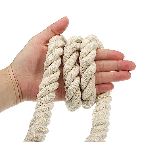 PATIKIL 3/4 Inch x 49 Feet Natural Twisted Cotton Rope, 3 Strand Tug of War Rope with Sealing Tape for Craft Railings Home Decor Beige - Image 4