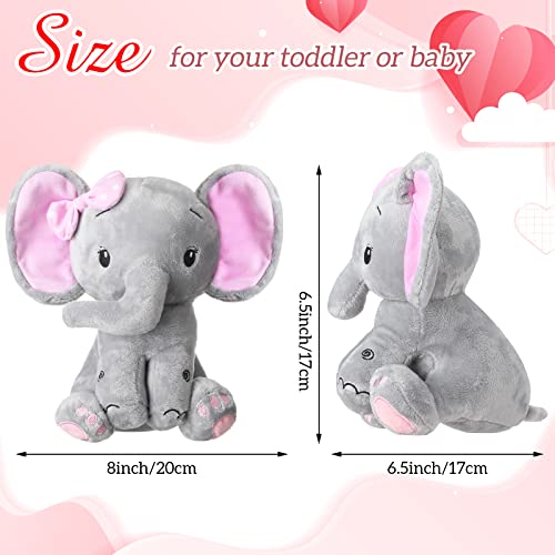 HyDren 6 Pcs 8 Inch Elephant Stuffed Animals Big Ear Plush Toy, Pink by HyDren - Used condition - Image 3