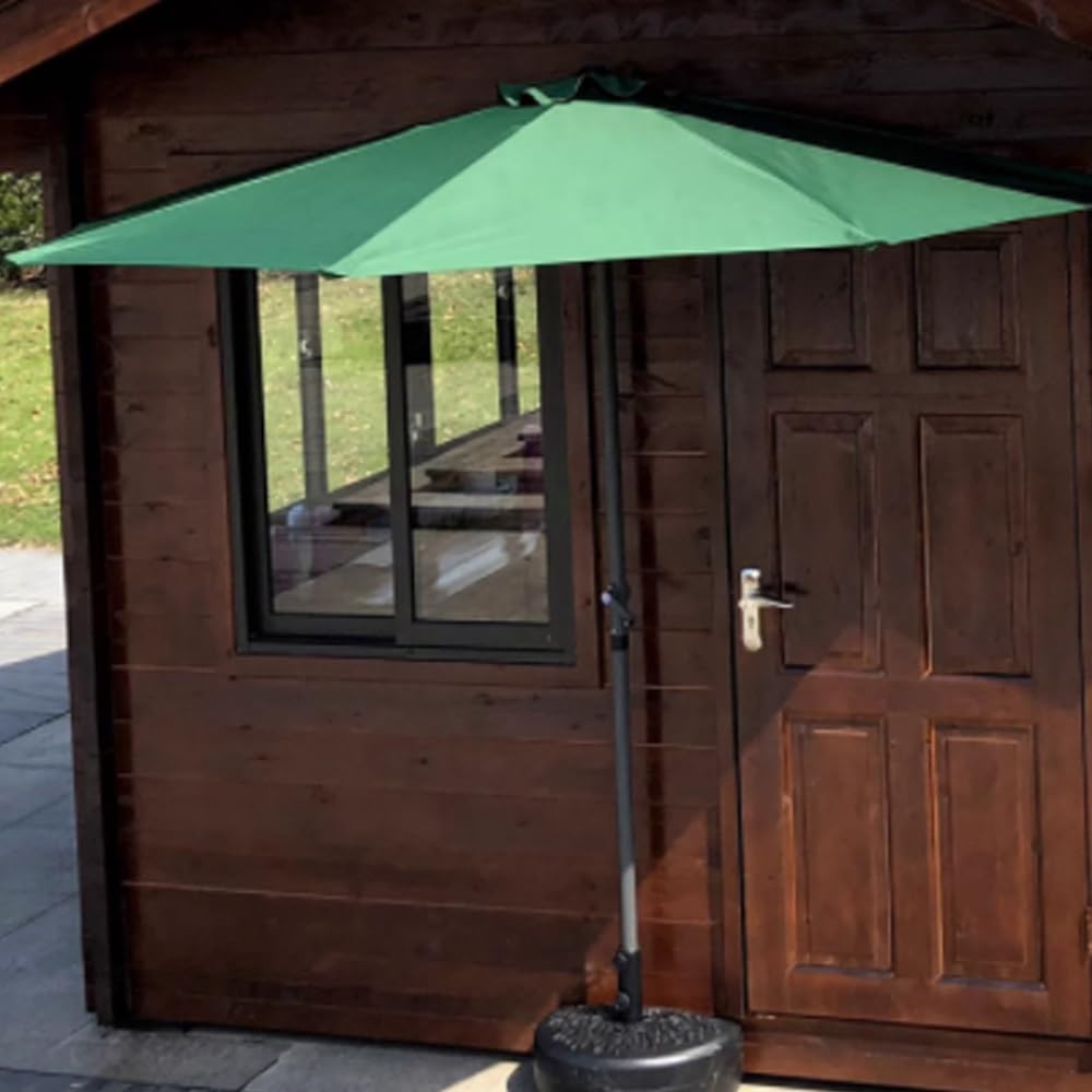 2.7m Copertura di Ricambio per Ombrellone 5 Stecche Telo di Ricambio per Ombrellone per Patio Esterno，Tessuto di Ricambio per Ombrellone A Mezzaluna(Green)