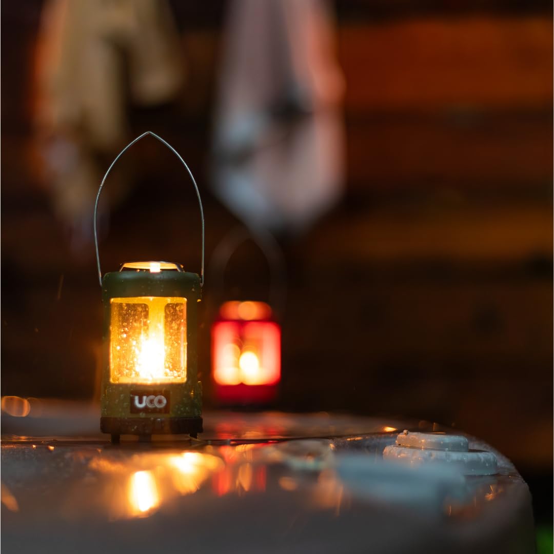 Uco 24359 - Linterna de Camping al Aire Libre, Kit de Mini Farol de Vela, Verde Bosque