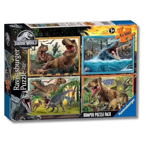 Ravensburger - Puzzles Jurassic World Pack De 4 | Puzzle 5 Años O Más | Regalo Niño 5 Años O...