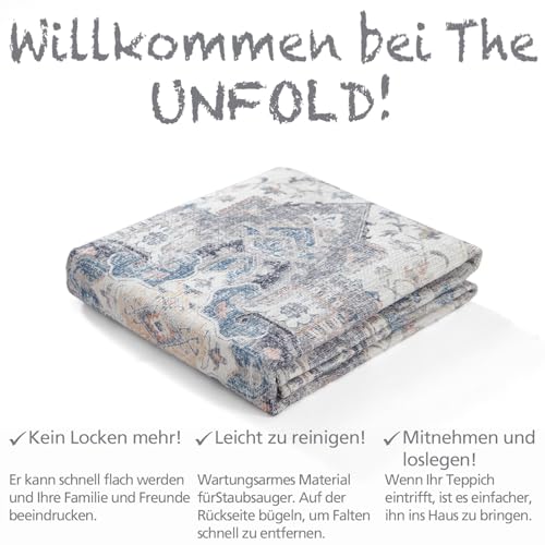 TOPICK Fußmatte Waschbar Fussmatte Innen Grau Vintage Blume Orientalischer Dünner Faltbar Türmatte Abtreter rutschfest Teppich für Haustür Eingangs Küche Patio Flur Schlafzimmer 60x90cm