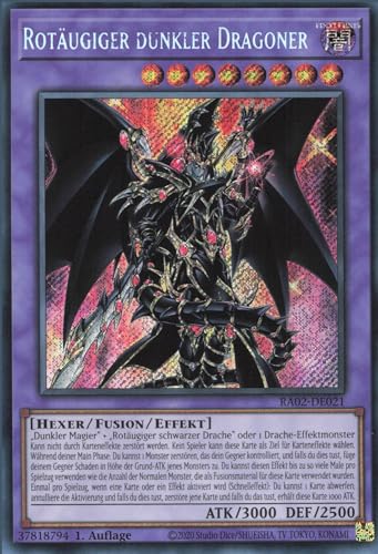 Rotäugiger dunkler Dragoner (V.3) RA02-DE021 Secret Rare Deutsch Boosterfrisch 1. Auflage - 25th Anniversary Rarity Collection II - mit ReCollectibles-Versandschutz - für Yu-Gi-Oh!