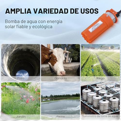 Miniatura 9 de Conjunto De Bomba De Pozo Profundo Con Panel Solar De 120 W, Sumergible De 12 V 96 W Para Riego, Bombeo.