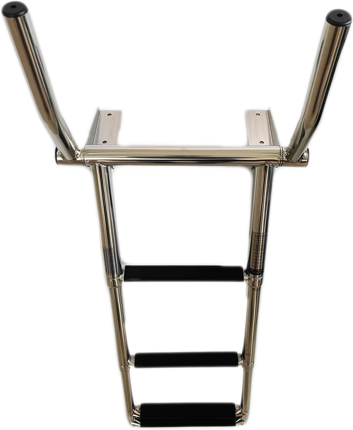 MARINE CITY 316 Grade Stainless Steel 4-Step Over Platform Telescoping Ladder with Retractable Handle