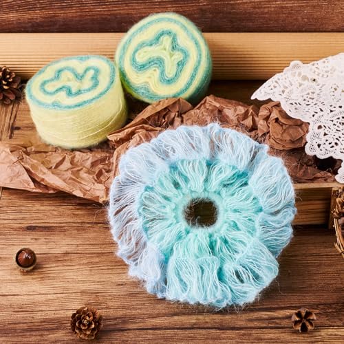 Fil de soie mohair vert d'eau pour tricoter vos pulls d'hiver - 4