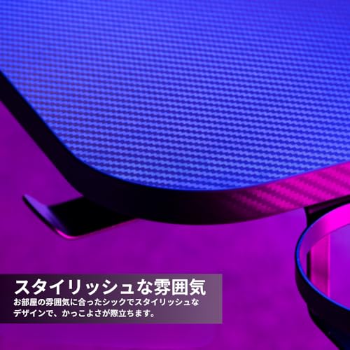 Alterzone ゲーミングデスク L字型 幅160cm PCデスク コーナーデスク ラック付き カップホルダー付き 在宅勤務 組立簡単 ALZGMDL-1