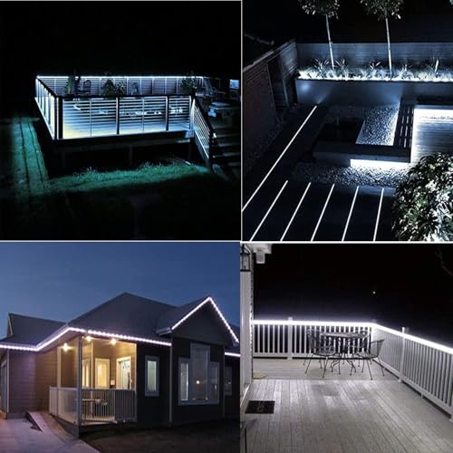 Solarna taśma świetlna LED do użytku na zewnątrz, wodoodporna, 5 m, 300 diod LED, z pilotem zdalnego sterowania, timer, osłona, lampy, możliwość przyciemniania, samoprzylepna, do sypialni, ogrodu, na
