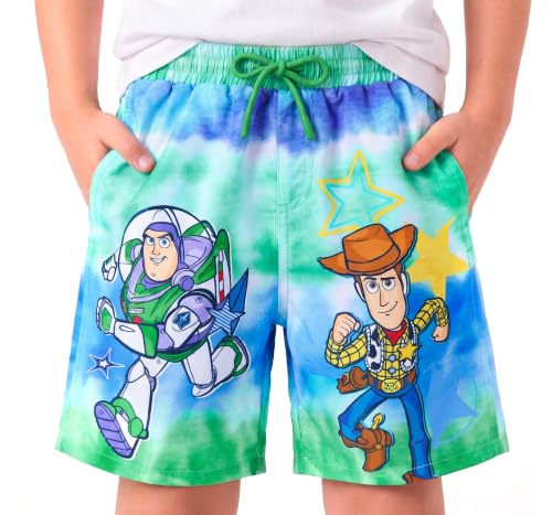 Image of Disney Stitch Spiderman Cars Winnie Toy Story Boy Swim Trunks UPF 50+Swim Shorts Compression Liner & Quick-Dry &Pockets 2-13Y