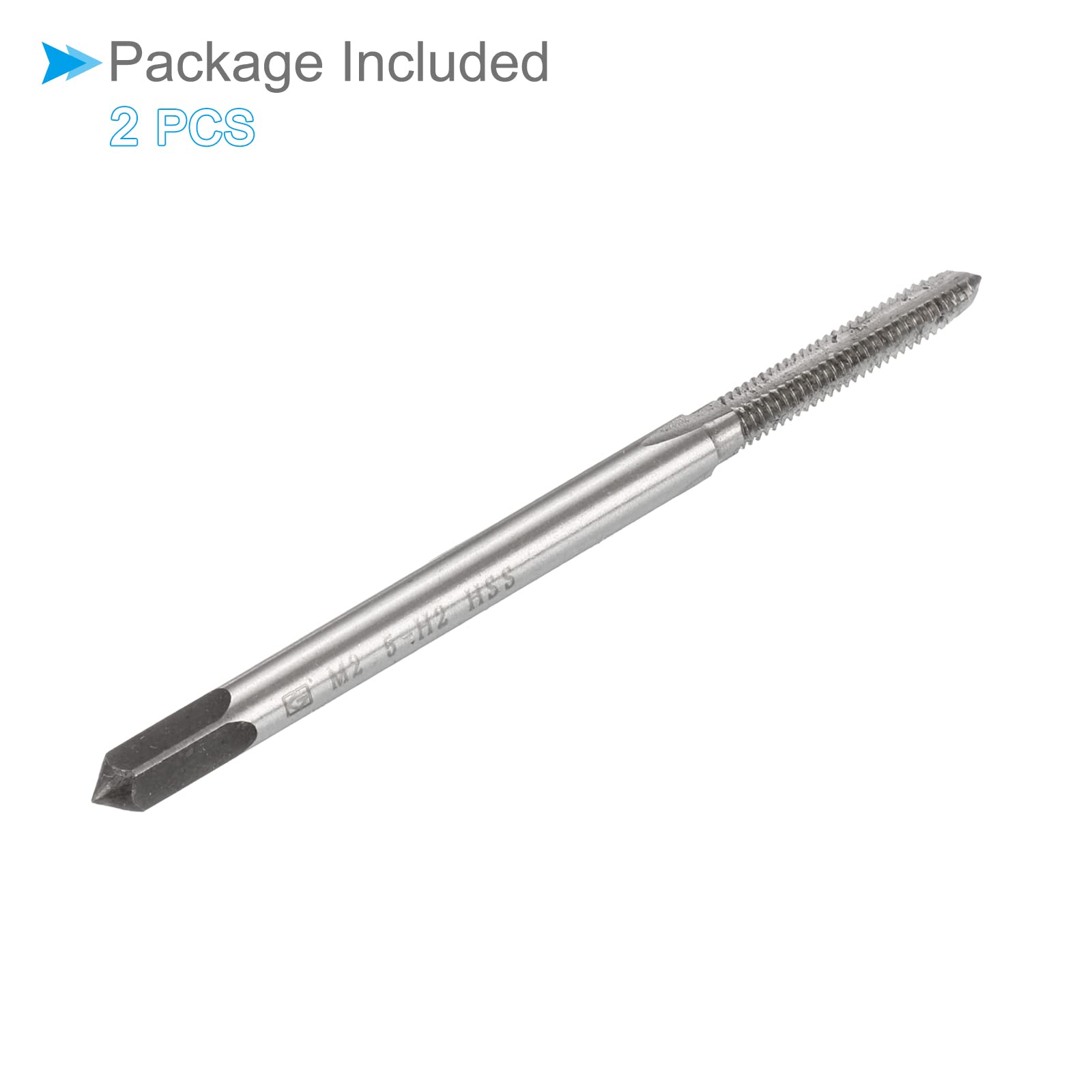 Frezowanie gwintów, metryczne M2,5 x 0,45 H2, High Speed Steel Machine 3 proste rowki gwintowane narzędzie do gwintowania maszyny 2 szt
