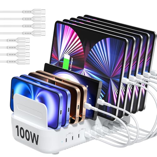 Ya en manzanajugosa.com: SooPii Estación de Carga múltiple USB-C de 100W,estación de Carga rápida de 10 Puertos Tipo C para múltiples Dispositivos Incluye 8 Cables USB C,Organizador de Carga Compatible con teléfono(Blanco)