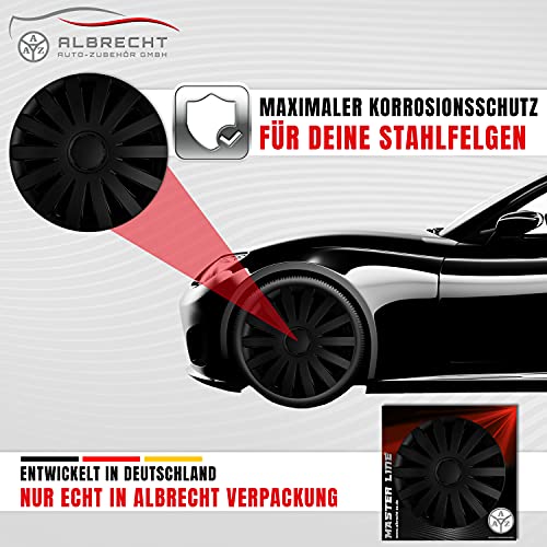 Albrecht 15 inch mat zwart wieldoppen voor stalen velgen - Sierwieldoppen Wind an hoogwaardig kunststof met gelaagde… - Image 3