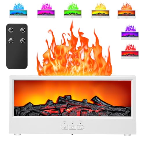 Mini diffusore per aromaterapia per camino, 7 luci colorate, umidificatore per la casa, timer e spegnimento automatico, diffusore di oli essenziali con telecomando, per spa, yoga, ufficio