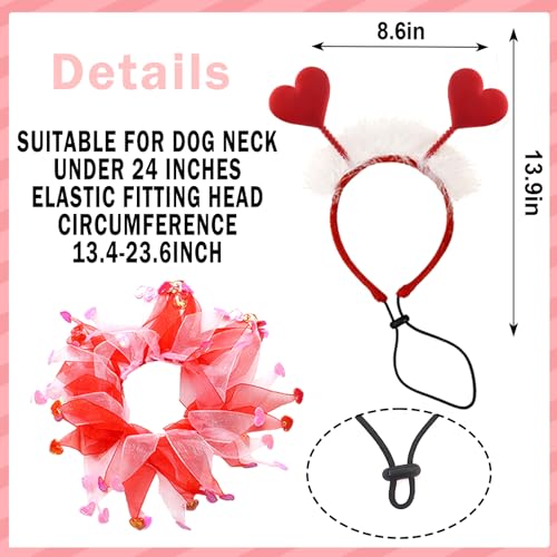 Disfraz para perro con cabeza de corazón rojo brillante y tutu miniatura 2