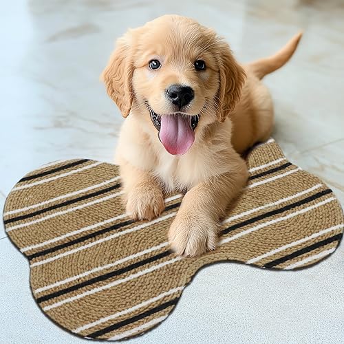 COTTON-CRAFT-Pet-Mat-Bone-Shape-Food-Water-Feeding-Mat-Absorbent-Quick-Dry-Cotton-Braid-Mat-Mat-to-Wipe-Paws-Pet-Sofa-Mat-Bed-Mat-Pet-Feeding-Bowl-Dog-Food-Mat-12×17-Natural-Stripe COTTON CRAFT Pet Mat Bone Shape Food Water Feeding Mat Absorbent Quick Dry Cotton Braid Mat Mat to Wipe Paws Pet Sofa Mat Bed Mat Pet Feeding Bowl Dog Food Mat 12×17 Natural Stripe