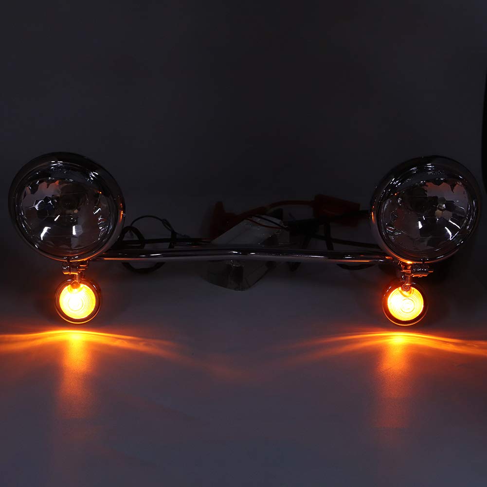 Yctze Feu Antibrouillard Clignotant Support de Phare Antibrouillard Accessoire de Moto Clignotants à LED Clignotant de moto adapté pour Shadow VT 750 1100 VTX 1300 1800