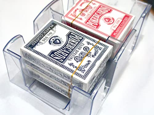 FONBEAR 6-Deck Rotating Playing Card Holder - Smooth 360 Degree Swivel Deck Holder - Playing Card Tray Great for Canasta, UNO, Blackjack, Texas Hold'em, Hand and Foot, Dealing and Discard Accessories