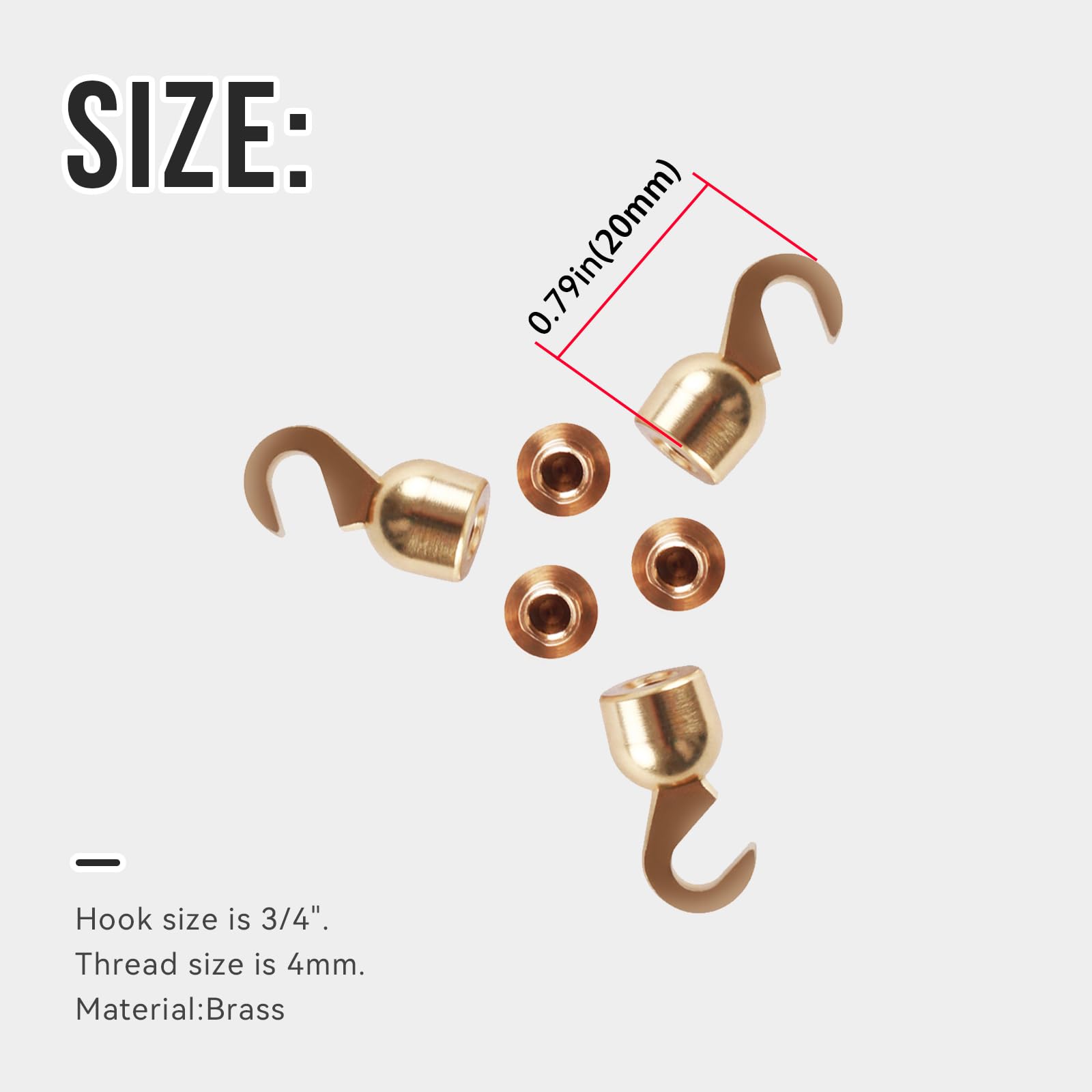 HQPARRTS for Grandfather Clock Weight Shell Hook and Nut Set of 3 Older Style-4 mm Thread (3 PCS Shell Hook and Nut) : Tools & Home Improvement
