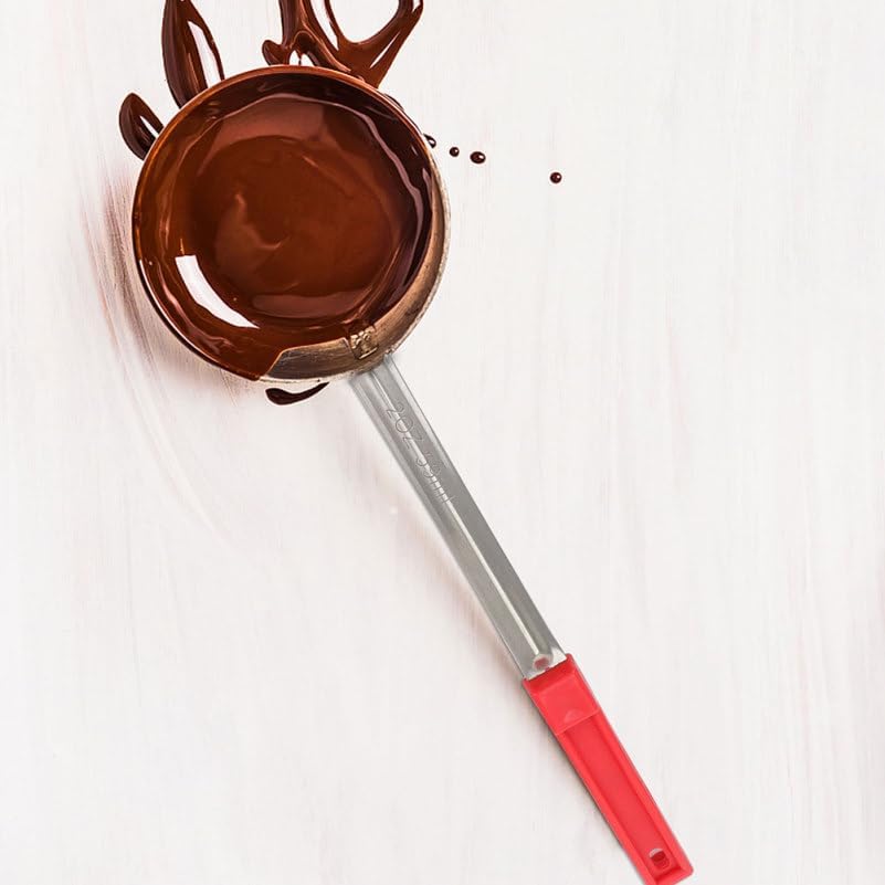 Cabilock Pizza Sauce Serving Ladle Set Portion Control Scoop with and without Hole Stainless Steel Kitchen Sauce Serving Spoon 12.59 in Long Handle for Spreading Stirring Soup