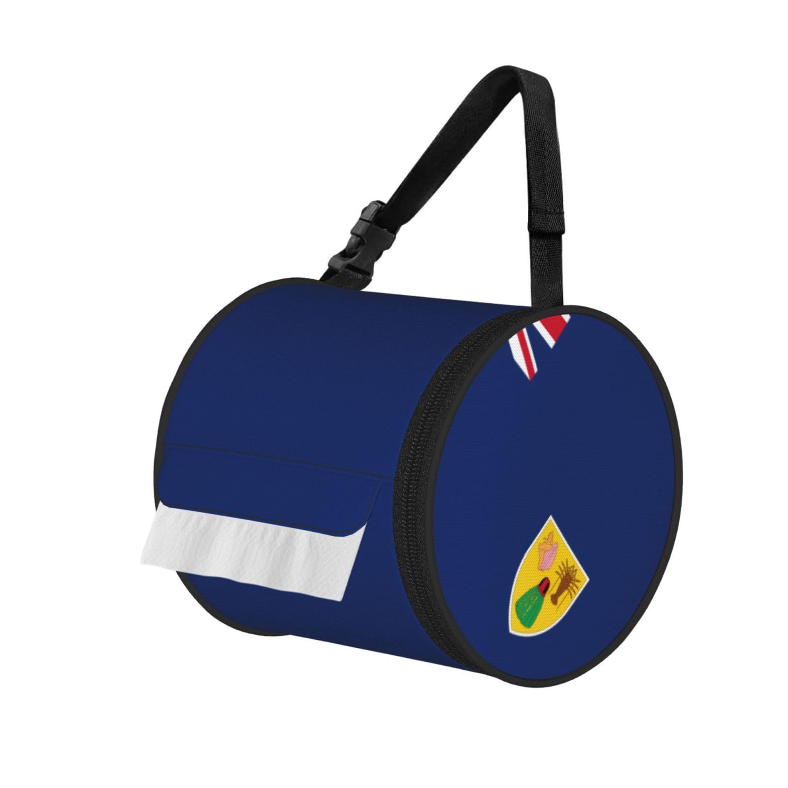Flag Of The Turks And Caicos Islands Print Fashion Tissues Organizer Box, Hanging Tissue Holder For Purse Coins For Car Office Daily Outing