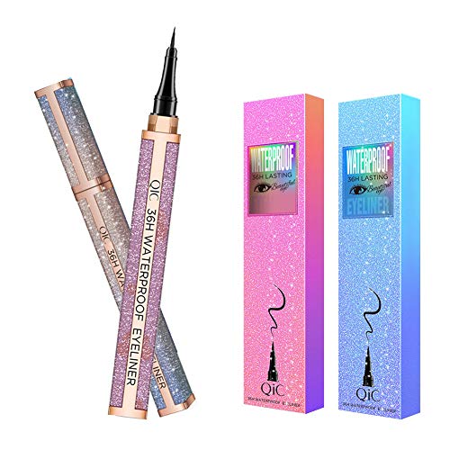 Liquid Eyeliner,Waterproof Eyeliner Pencil,Long Lasting Liquid Eye Liner Pen, Slim Black 2 Packs