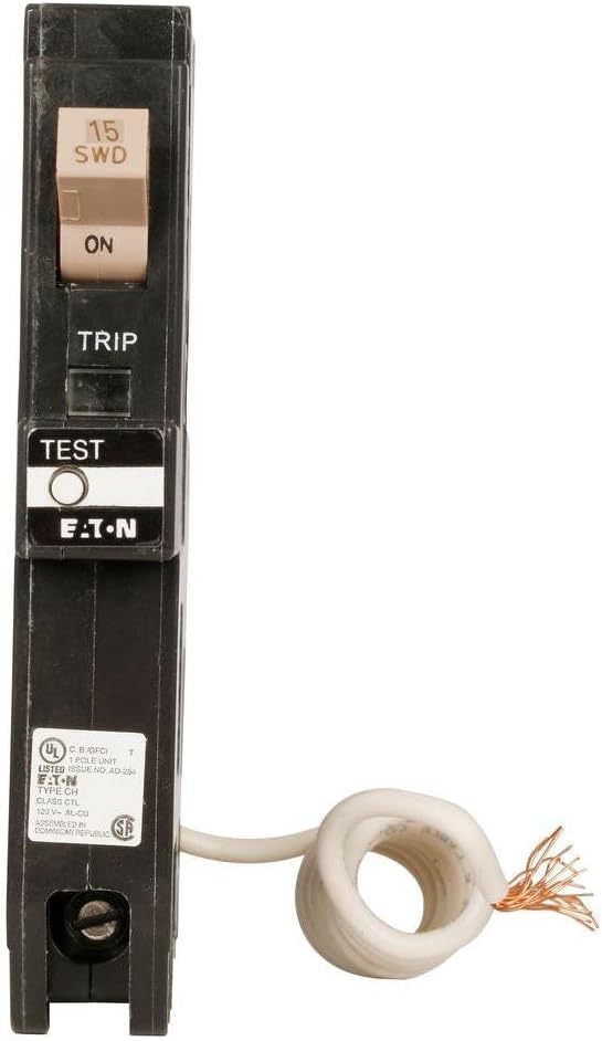 Eaton Type CH 15 Amp 3/4 in. Single Pole Self Test Ground Fault Circuit
