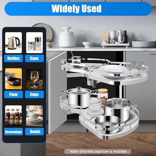 Étagère d'angle extensible pour meuble de cuisine rotative