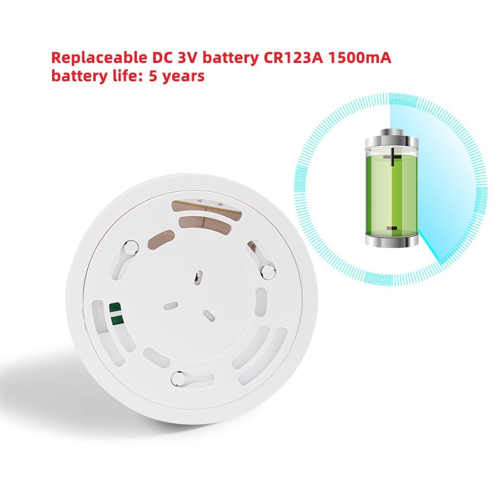 HEIMAN Rilevatore di fumo WiFi con pulsante muto EN 14604 standard, rilevatore di incendio intelligente Wi-Fi (5)