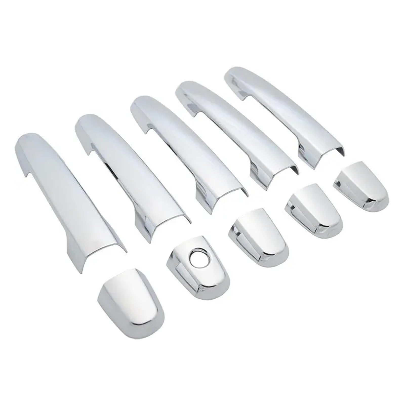 Jkkkks Silver 0 Button Car Exterior Door Handle Replacement For Toyota For Rav4 2006-2013 Gloss Black Chrome Car Door Handle Covers Styling Accessories Car Handle Compatible(Silver 0 Button)