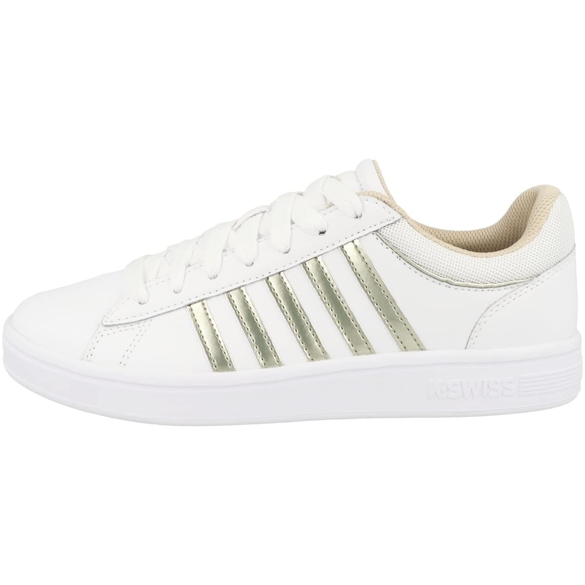 K-Swiss Women's Court Winston Sneaker, White/Champagne, 5 UK