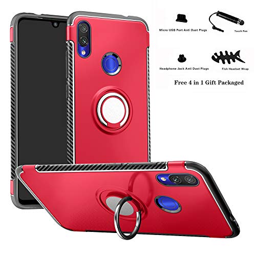 Redmi Note 7 / Note 7 Pro case,Labanema Hybrid Dual Layer 360 Degree Rotation Ring Holder Kickstand Armor Slim Protective Cover for Xiaomi Redmi Note 7 /Redmi Note 7 Pro - Red Redmi Note 7 / Note 7 Pro case,Labanema Hybrid Dual Layer 360 Degree Rotation Ring Holder Kickstand Armor Slim Protective Cover for Xiaomi Redmi Note 7 /Redmi Note 7 Pro - Red