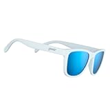 Iced By Yetis Polarized Sunglasses for Men & Women, White Solid Frame with Blue Reflective Lens, UV400 Protection, No Slip