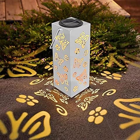 MUCHER Solar Lantern Butterfly Lights Solar Powered Lamp Waterproof LED Decorative Hanging Night Light for Garden,Party,Patio,Tree,Indoor and Outdoor (White) Cover