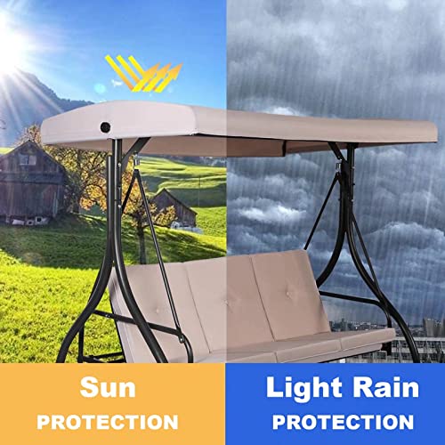 Outdoor Swing Canopy Replacement,Patio Chair Top Cover For Swing,Garden Porch Seat Furniture,2 & 3 Seater Waterproof Uv Resistant Swing Canopy Seat Top Sunproof Protection Cover For Patio Garden Yard #TOP3