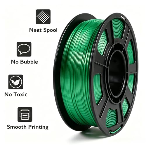 Image of Silk PLA 3D Printer Filament 1.75mm Filajoy3D 3D Printing Filament 250g Dimensional Accuracy + /- 0.03mm for Most FDM 3D Printers,Green