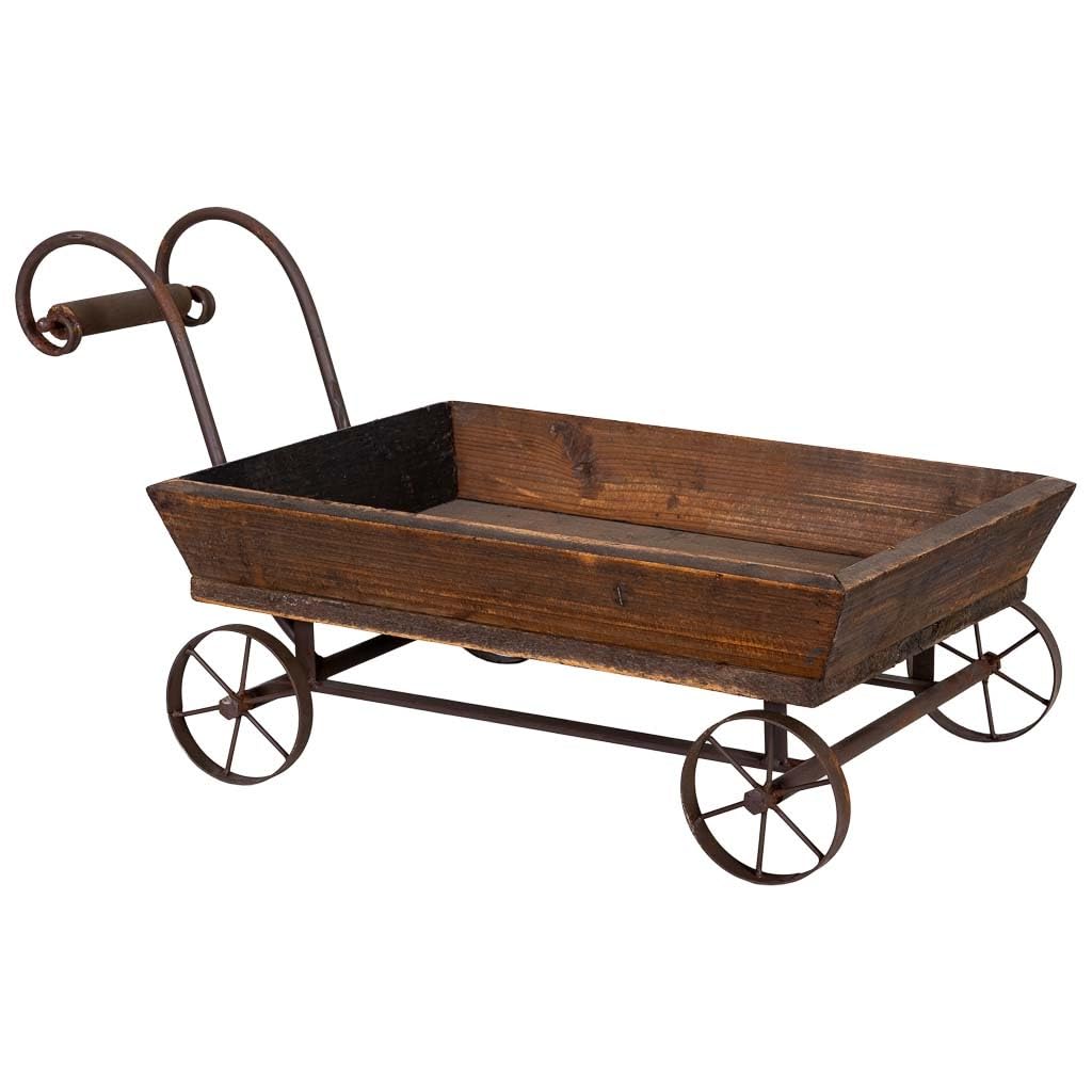 WANDERLUST DECO Carro Expositor de Madera y Metal 65x35.5x31.5h cm