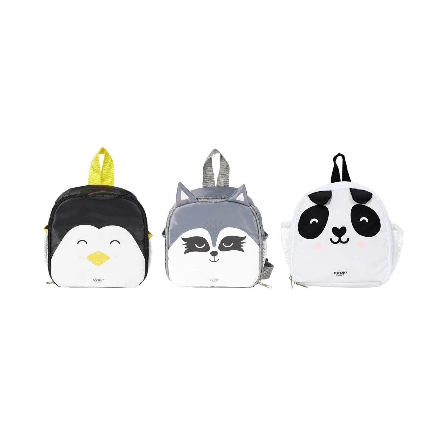 Deconation – Juego de 3 mochilas frescura para niños, animales Kawaii, 4,5 l, con bolsa isotérmica para comidas