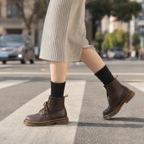 Image of Winter Women Socks 5 Pairs Vintage Wool Casual Thermal Crew Socks
