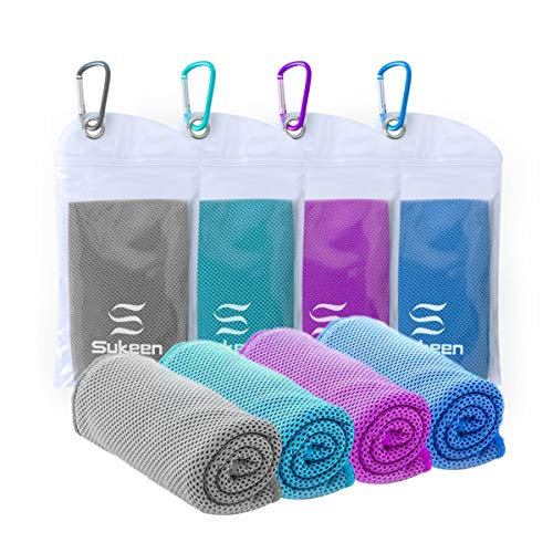 [4 Pack] Cooling Towel (40"x12"), Ice Towel, Soft Breathable Chilly Towel, Microfiber Towel