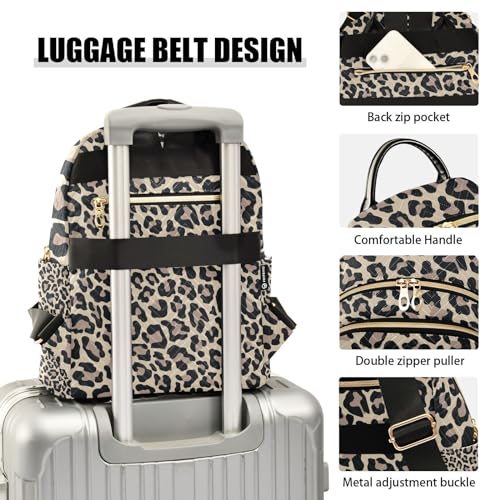 Sac à dos rose léopard compact Mnsruu pour libérer vos mains avec style