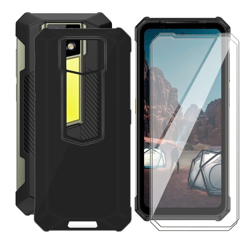 for Ulefone Armor 24 (6.78") Case, with 2 PCS Tempered Glass Screen Protector, Slim & Anti-Scratch Ulefone Armor 24 Case, Liquid Silicone Shockproof Case Ulefone Armor 24