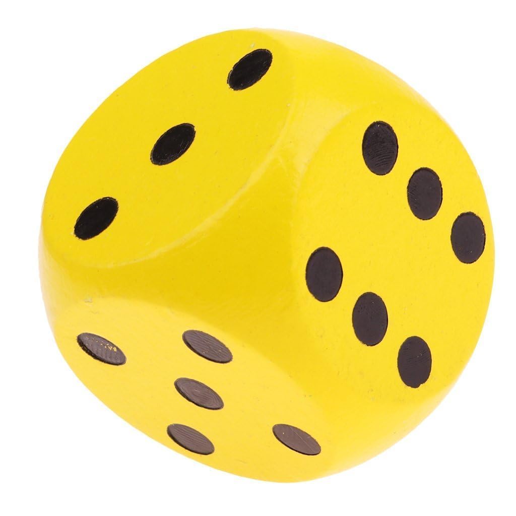 2PCS Big Dice, Dice Cube for Board Games, Large Size Family Game Night Set, Blue and Yellow Gaming Cubes Collection 2